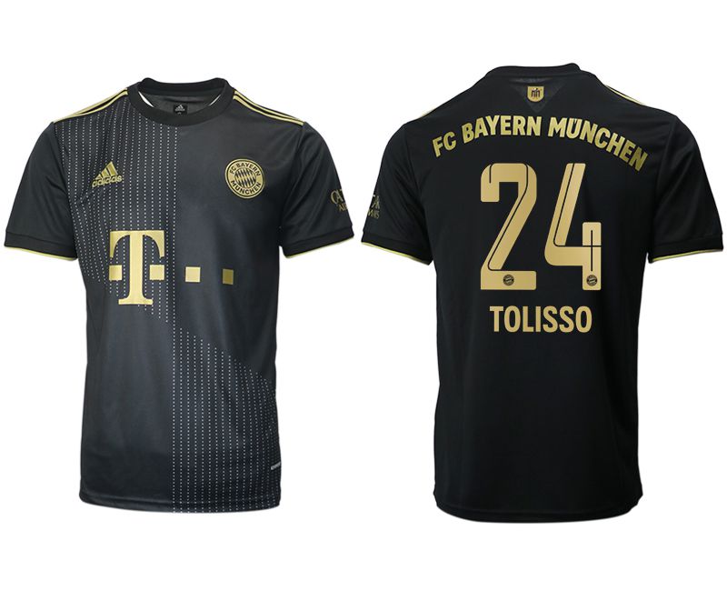 Men 2021-2022 Club Bayern Munich away aaa version black #24 Adidas Soccer Jersey